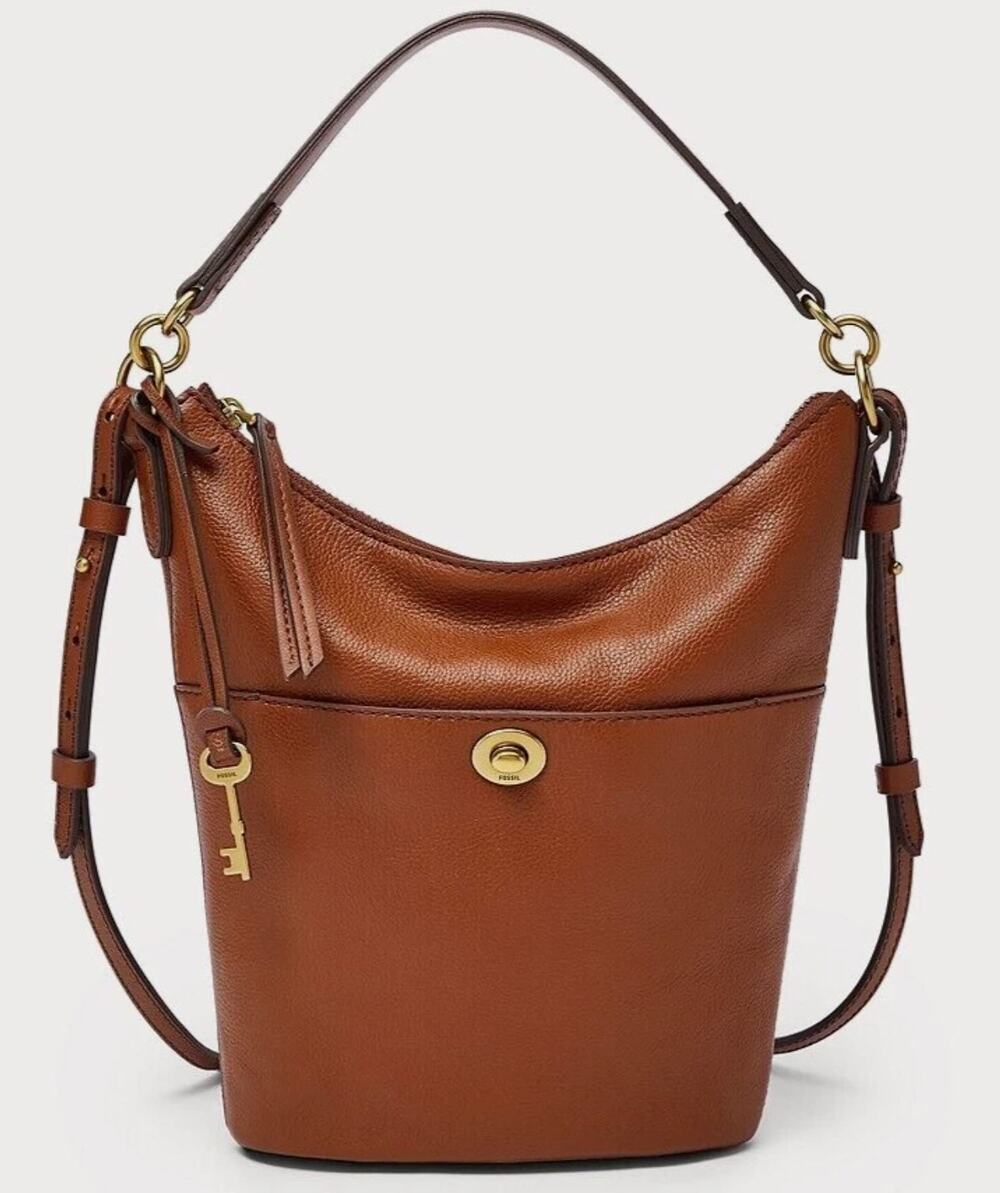 Fossil Talulla Small Hobo Bag Brown Leather SHB3034213 Brandy